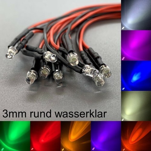 Verkabelt 3mm leds rund - verkabelt,