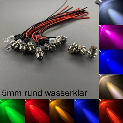 Verkabelt 5mm leds rund - 5mm,