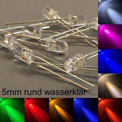 5mm leds rund wasserklar - leds, alle