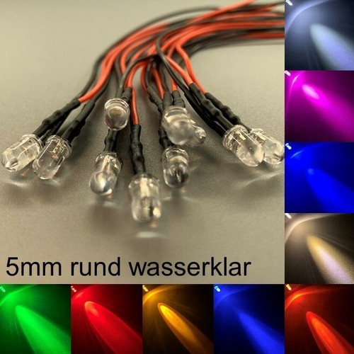 Verkabelt 5mm leds rund - 5mm,