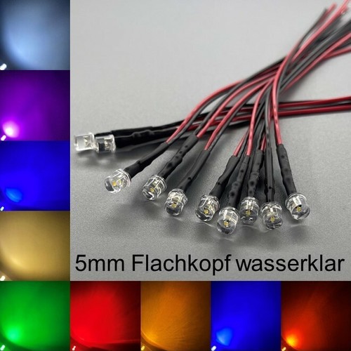Verkabelt 5mm leds flachkopf - verkabelt,